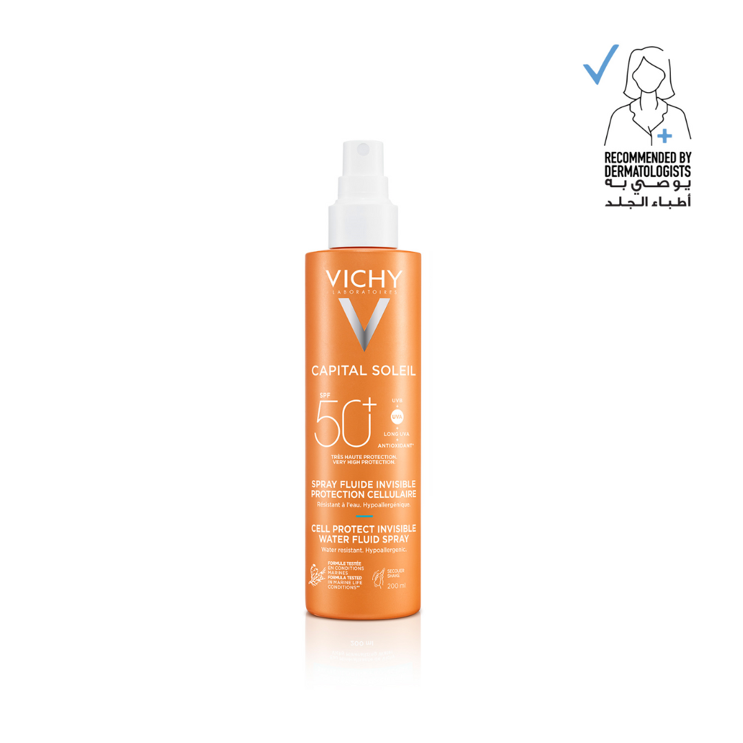 Vichy Capital Soleil Invisible Fluid Sunscreen Spray SPF50+ For Face And Body 200ml