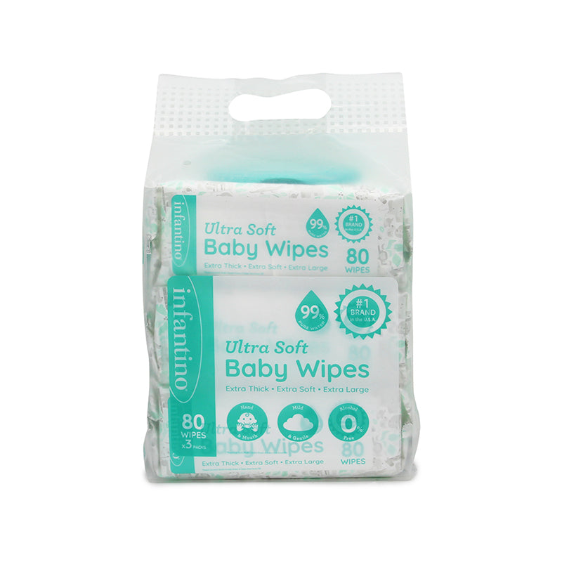 Infantino - Ultra Soft Baby Water Wipes Pack of 3 - 80pcs