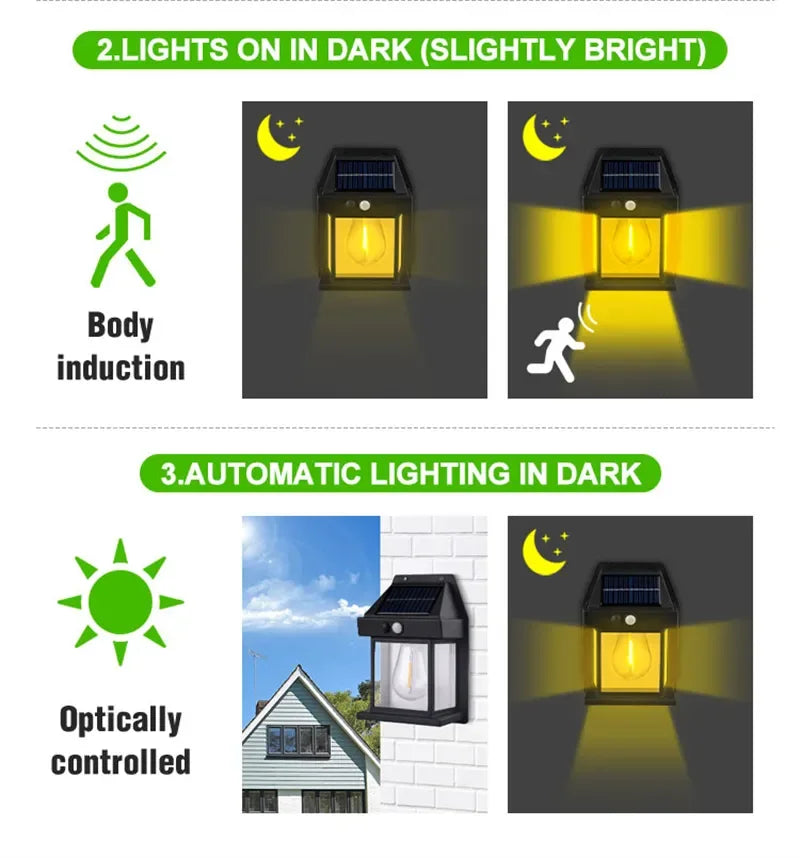 LED Solar Wall Light – Outdoor Tungsten Style Lamp