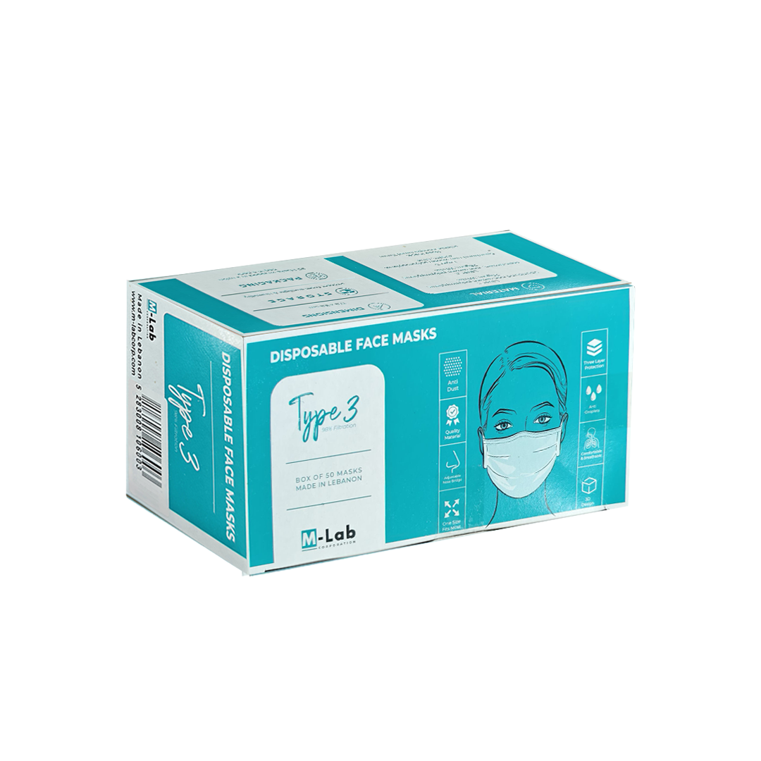 M-Lab Disposable Face Mask 3 Ply Type 3 - 50pcs
