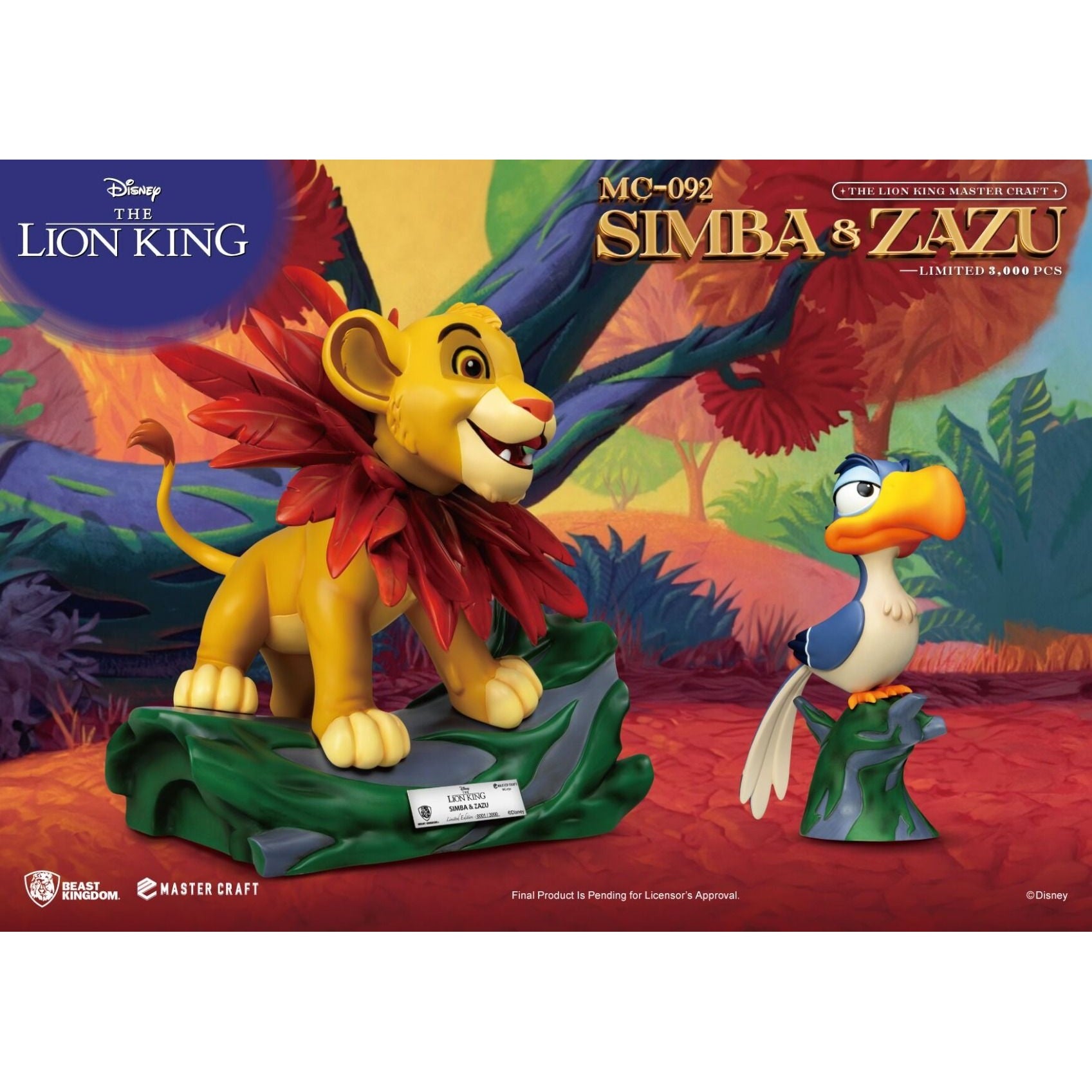 MC-092 The Lion King Master Craft Little Simba & Zazu Master Craft By Beast Kingdom - Medaid International