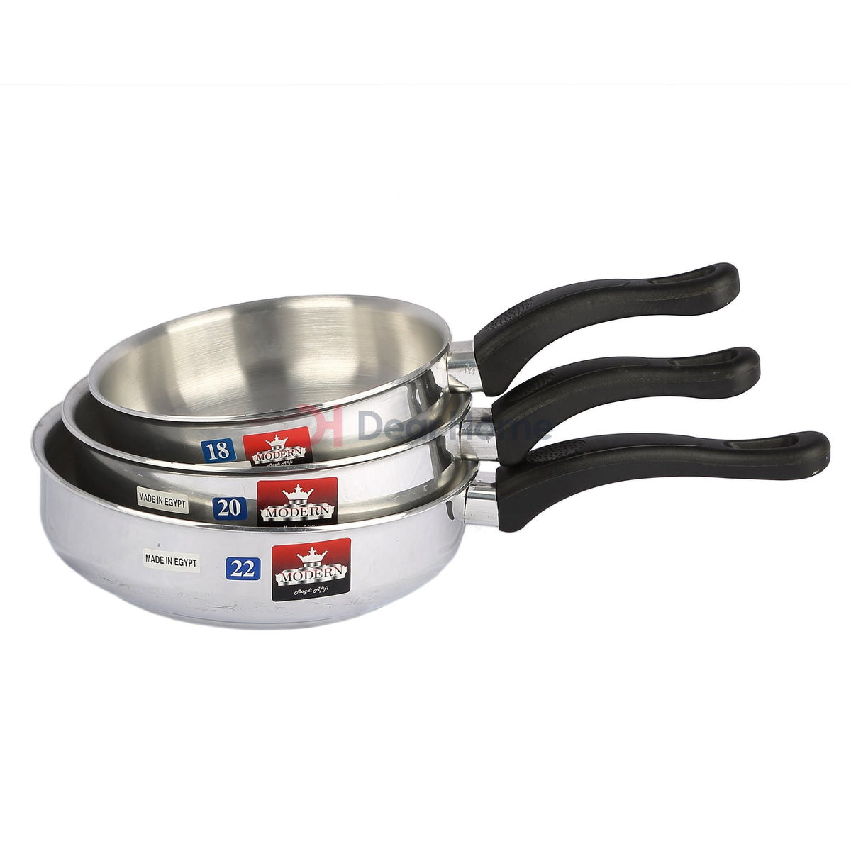 Modern Aluminium 3Pcs Fry Pan Set