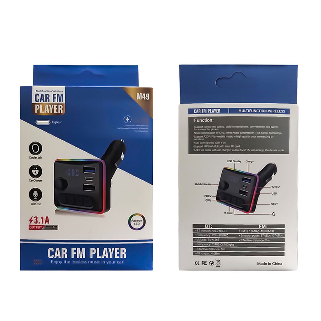 Bluetooth 5.0 car fm player receiver