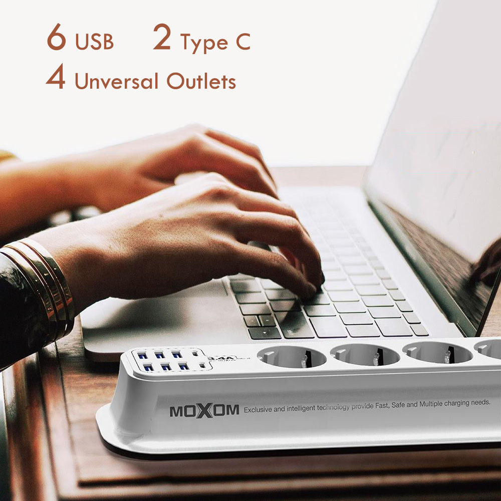 MOXOM Power Strip with Anti Static Sockets MX-ST05 - Medaid International