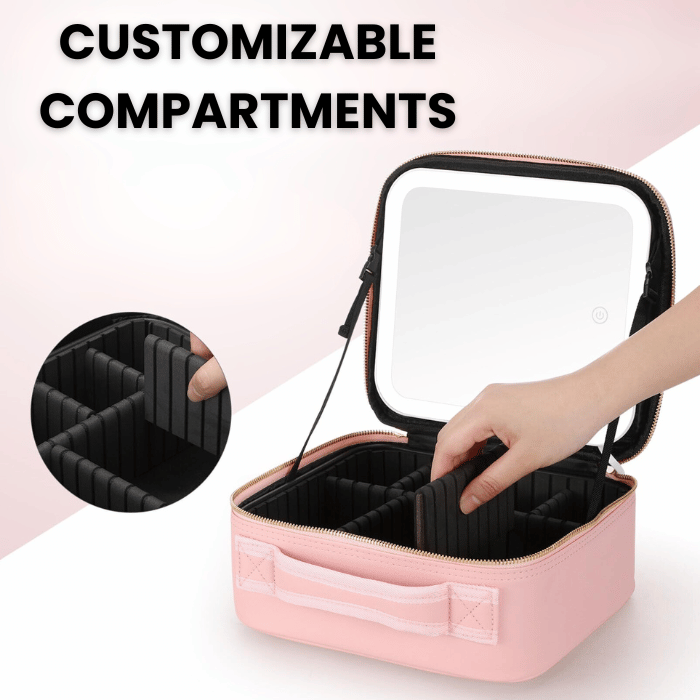 Make Up Bag Organizer | Portable with LED Mirror - Medaid International