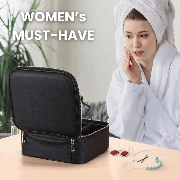 Make Up Bag Organizer | Portable with LED Mirror - Medaid International