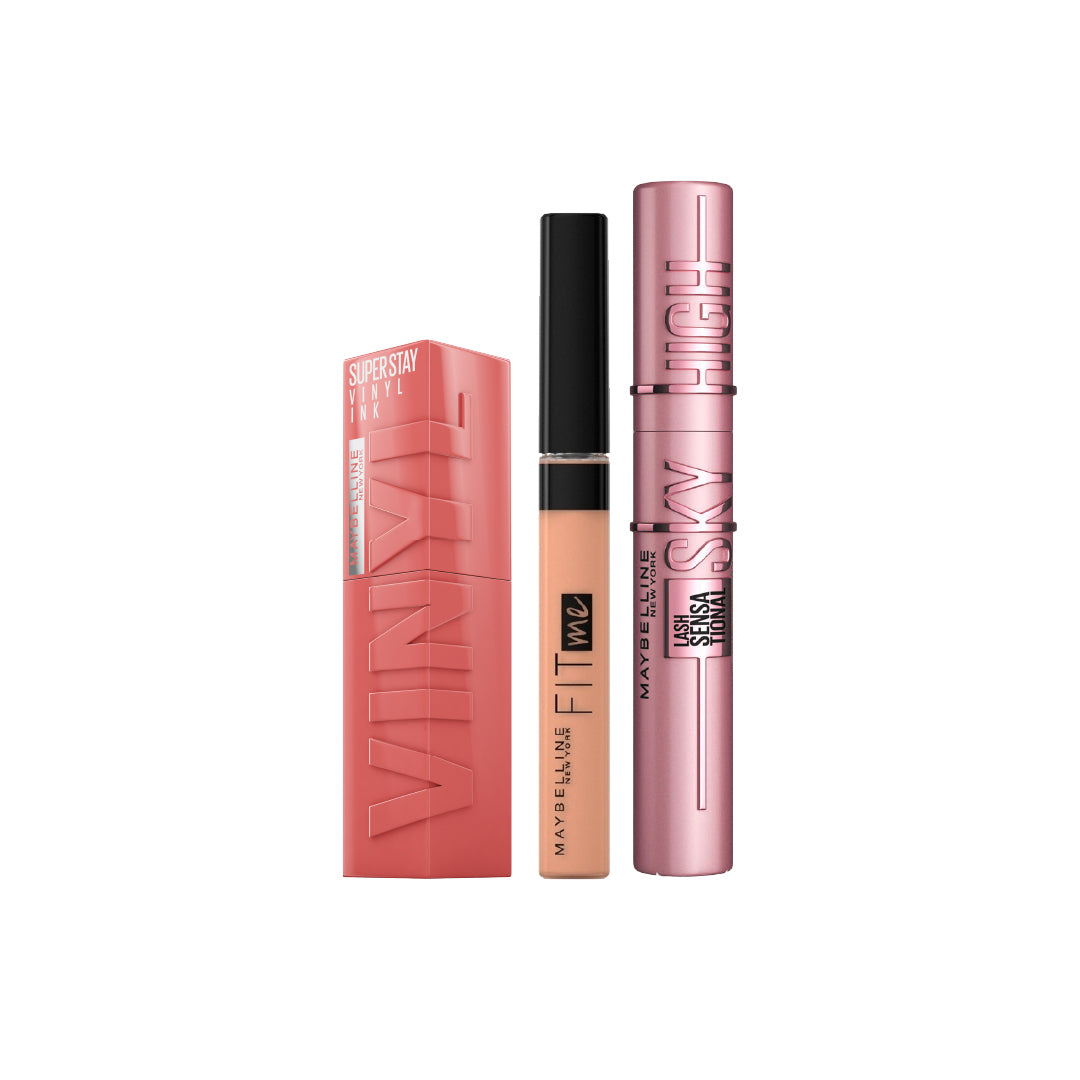 '-25% Maybelline Super Stay Vinyl Ink Longwear + fit me concealer + Sky High Mascara - Medaid International