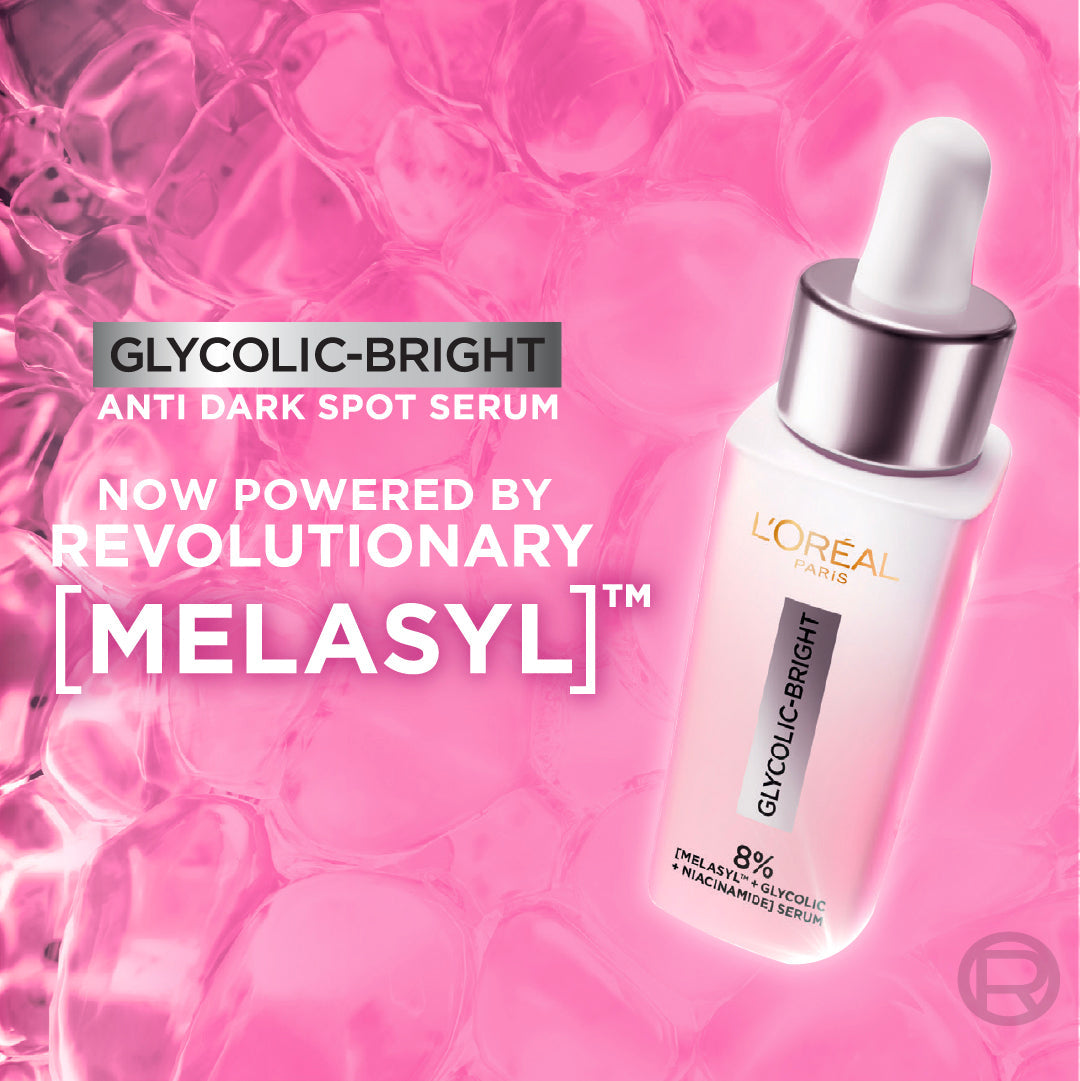 L’Oréal Paris, Glycolic Bright Face Serum, With 8% [Melasyl ™ + Glycolic Acid + Niacinamide], for Dark Spots and Brightening 30ml