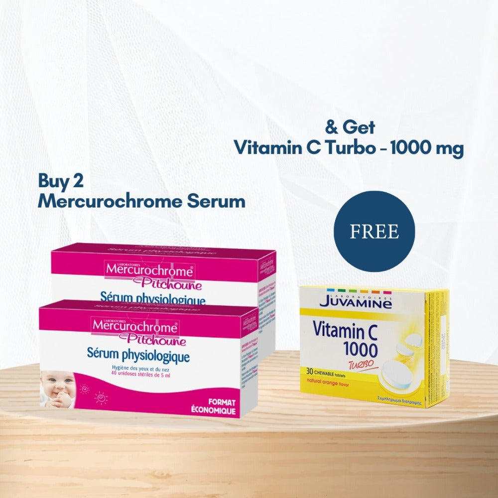 Mercurochrome Serum - 40 unidoses  Buy 2 Get 1 Juvamine Vitamine C 1000 mg Chewable Free - Medaid International