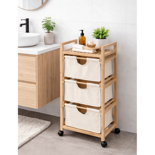 Laundry/Kitchen Trolley Acina with 3 drawer by Wenko-Germany
