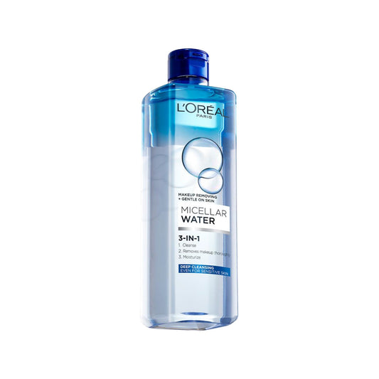 L'Oreal Paris 3-in-1 Deep Cleansing Micellar Water for long wear oil makeup remover 400ML