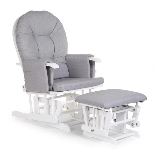 Miila Canvas Nursing Chair & Foot Stool – Light Grey