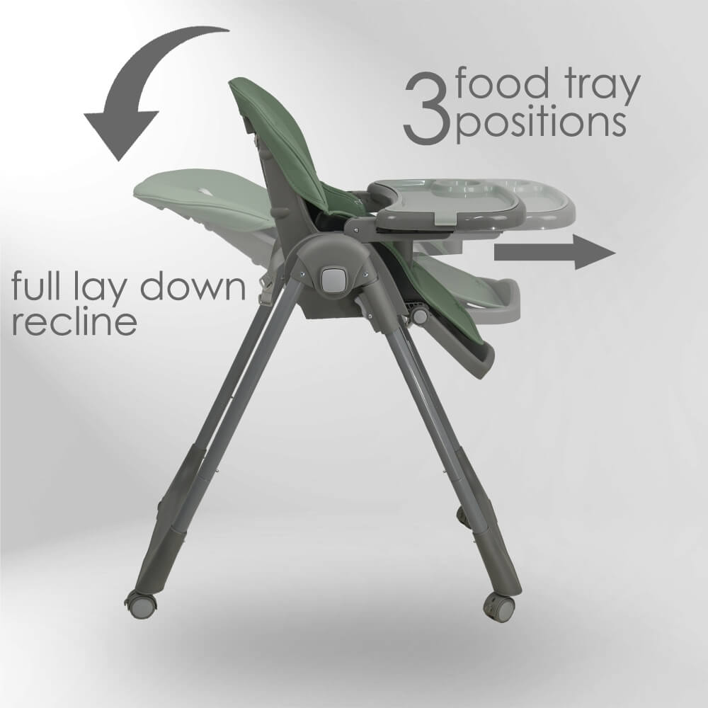 Milla - Highchair - Adjustable Reclining Seat - Grey