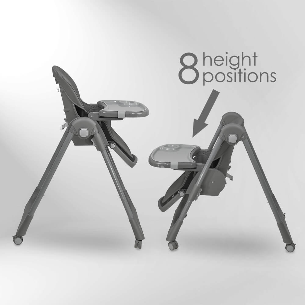 Milla - Highchair - Adjustable Reclining Seat - Grey