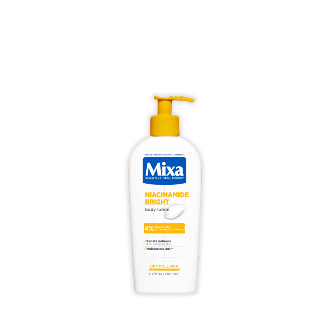 Mixa Niacinamide Bright Body Lotion For Dry & Dull Skin in Need of Unifying With Shea Butter, Niacinamide & Vitamin C