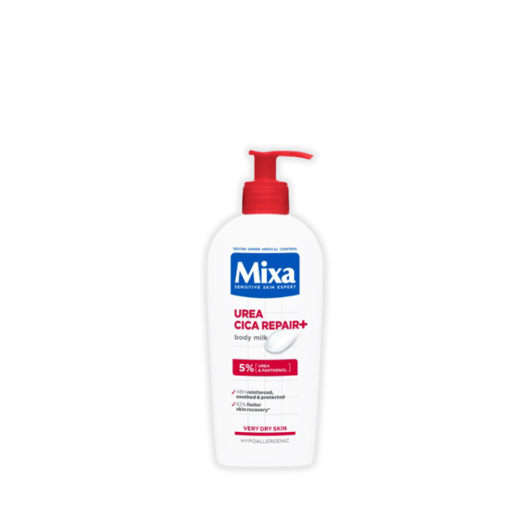 Mixa Urea Cica Repair Body Lotion - For Keratosis Pilaris, Dry, Flaky, Strawberry, Rough, & Fragile Skin & Tiny Reddish Bumps - With 5% Urea and Panthenol