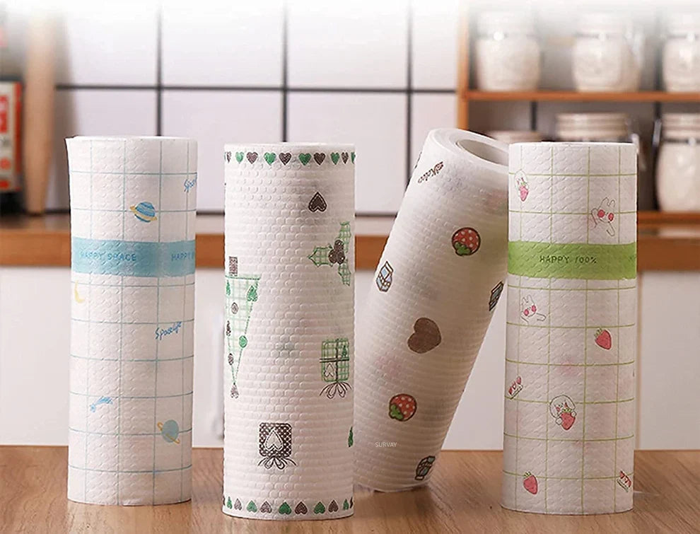 50 Sheets Roll Reusable Oil-absorbing Lazy Rag