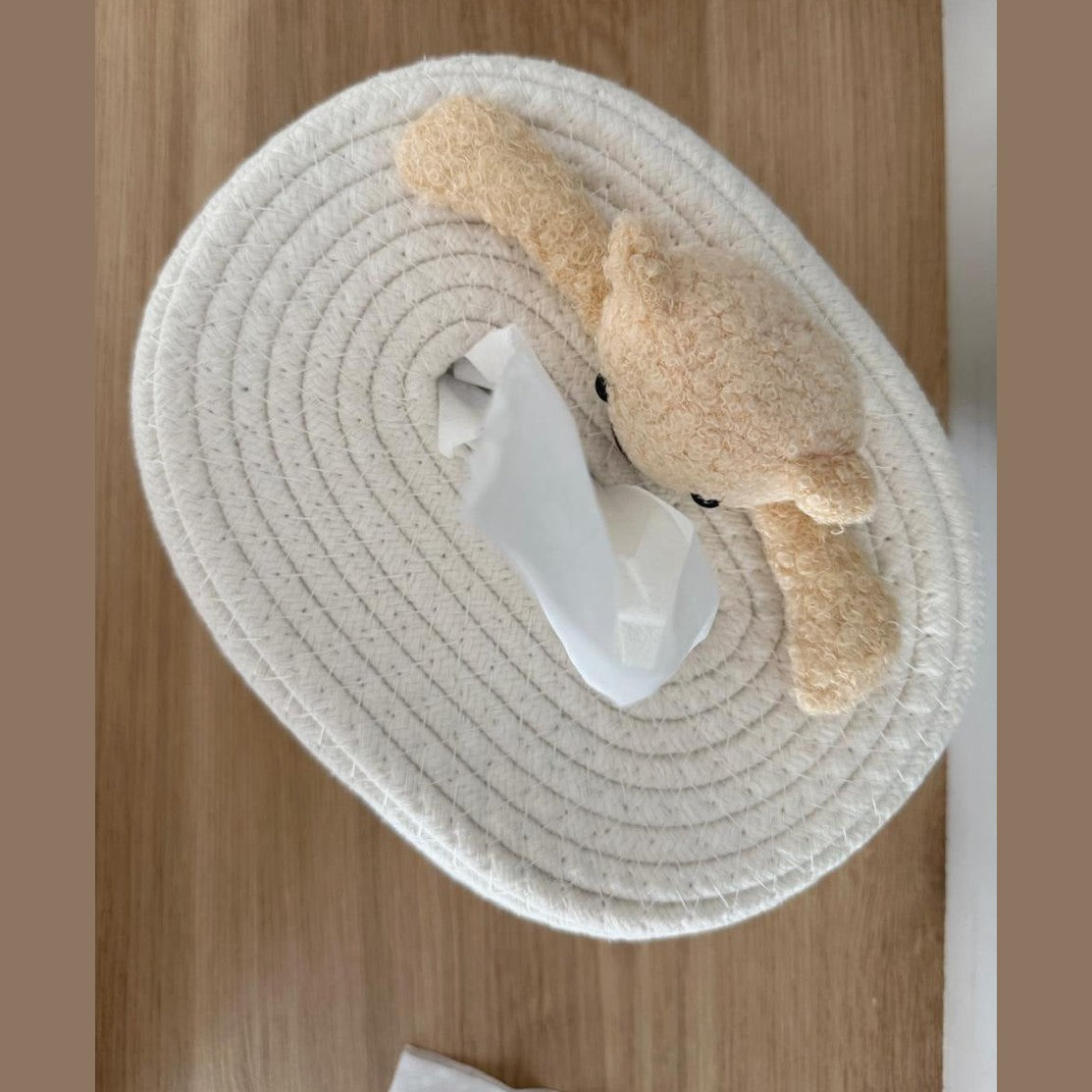 Teddy Bear Woven Tissue Box Holder