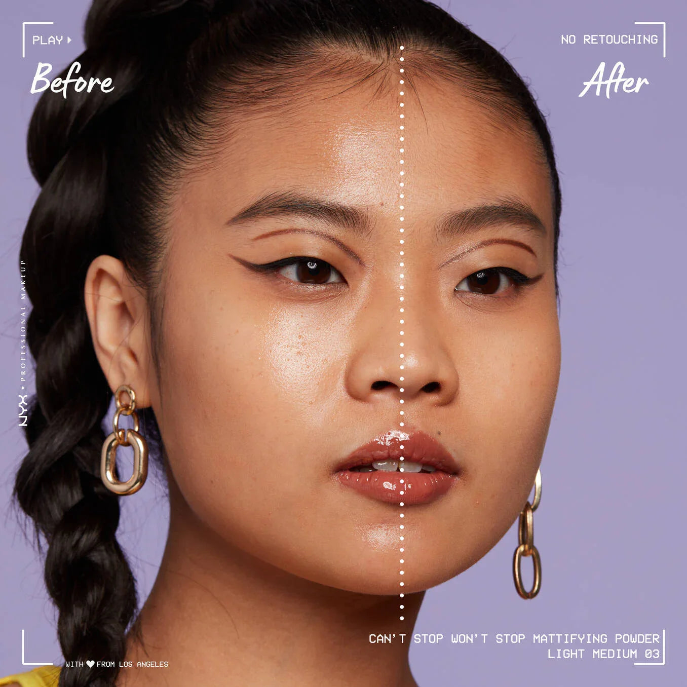 NYX Can't Stop Won't Stop Mattifying Pressed Powder Lightweight Pro Mattifying Face Powder- LIGHT MEDIUM