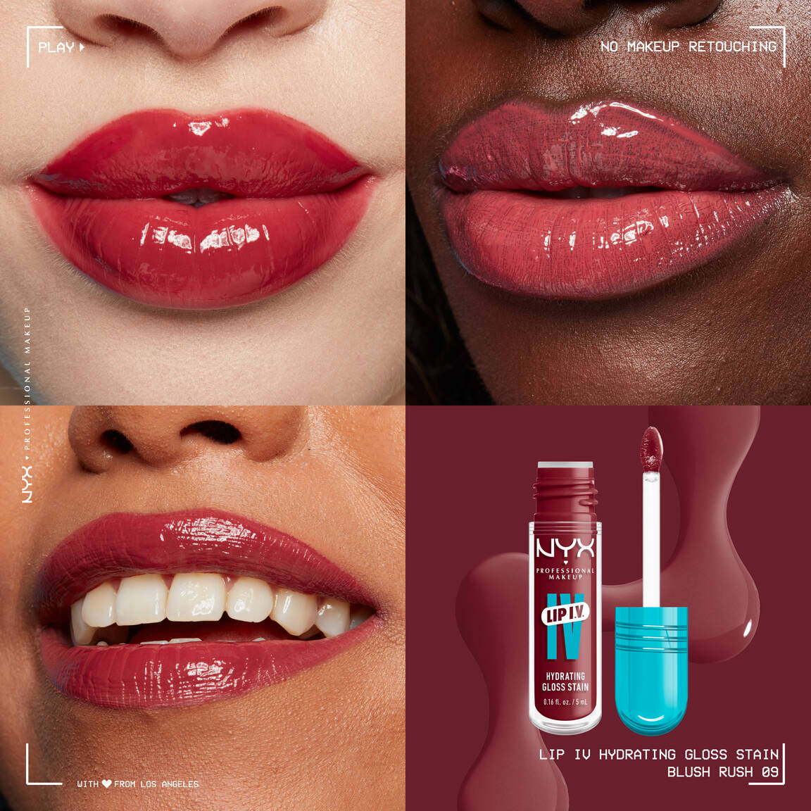 NYX Lip I.V. Hydrating Lip Gloss Stain 09 BLUSH RUSH