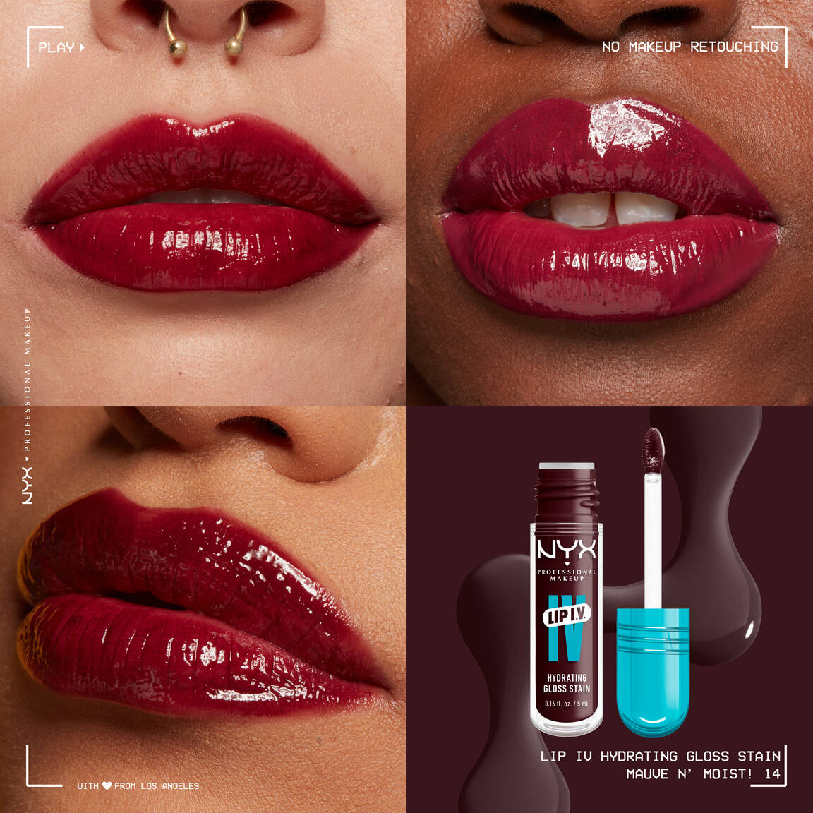 NYX LIP IV HYDRATING GLOSS SERUM -  MAUVE N MOIST!