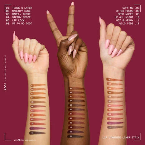 NYX Lip Lingerie Lip Liner Stain Ballpoint felt tip lip liner for precise, no-bleed nude perfection in twelve shades-NAUGHTY NUDE