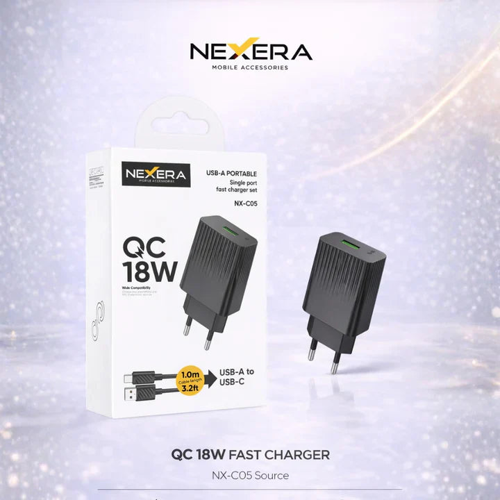 NEXERA 18W Fast Charger Adapter With Cable
