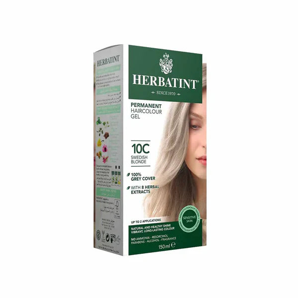Herbatint Permanent Herbal Hair Color Gel 135 ML swedish blonde 10c