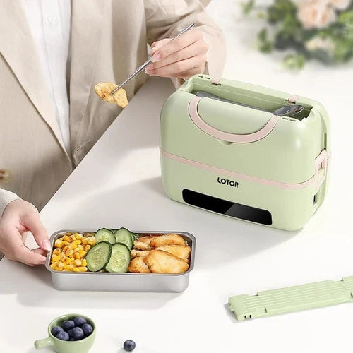1.5L Electric Heating Lunch Box Double Layer Stainless Steel
