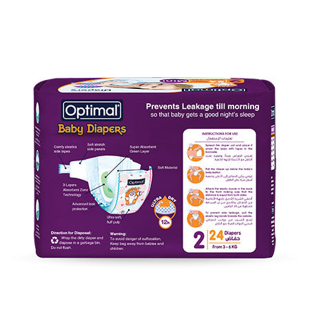 Baby Diapers 2 (3-6 Kg)-24 Pcs Mini