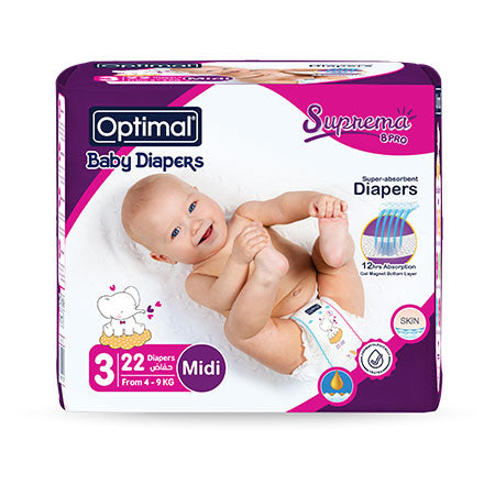 Baby Diapers 3 (4-9 Kg)-22 Pcs  Midi