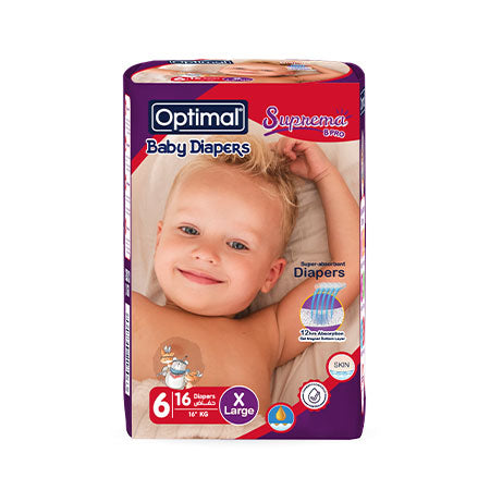 Baby Diapers 6 (16+Kg)-16Pcs  X-Large