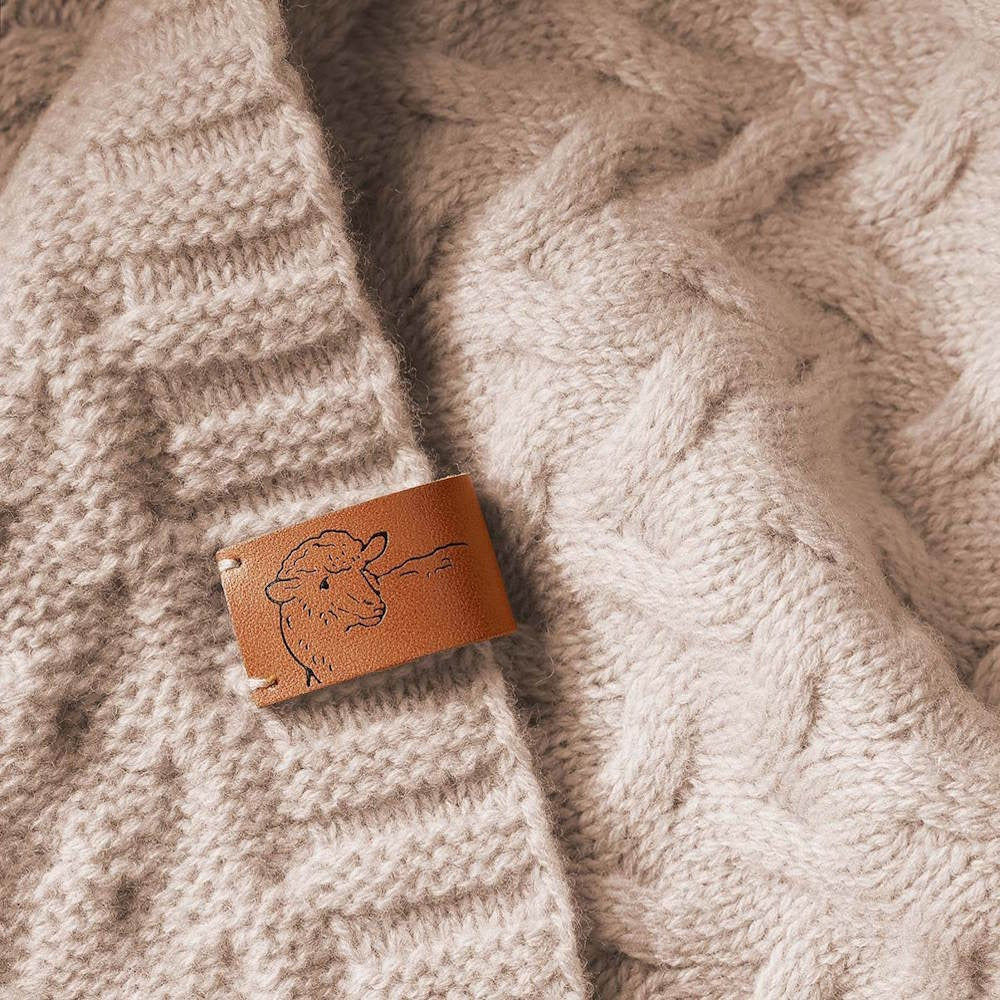 baby blanket merino wool knitted  light beige