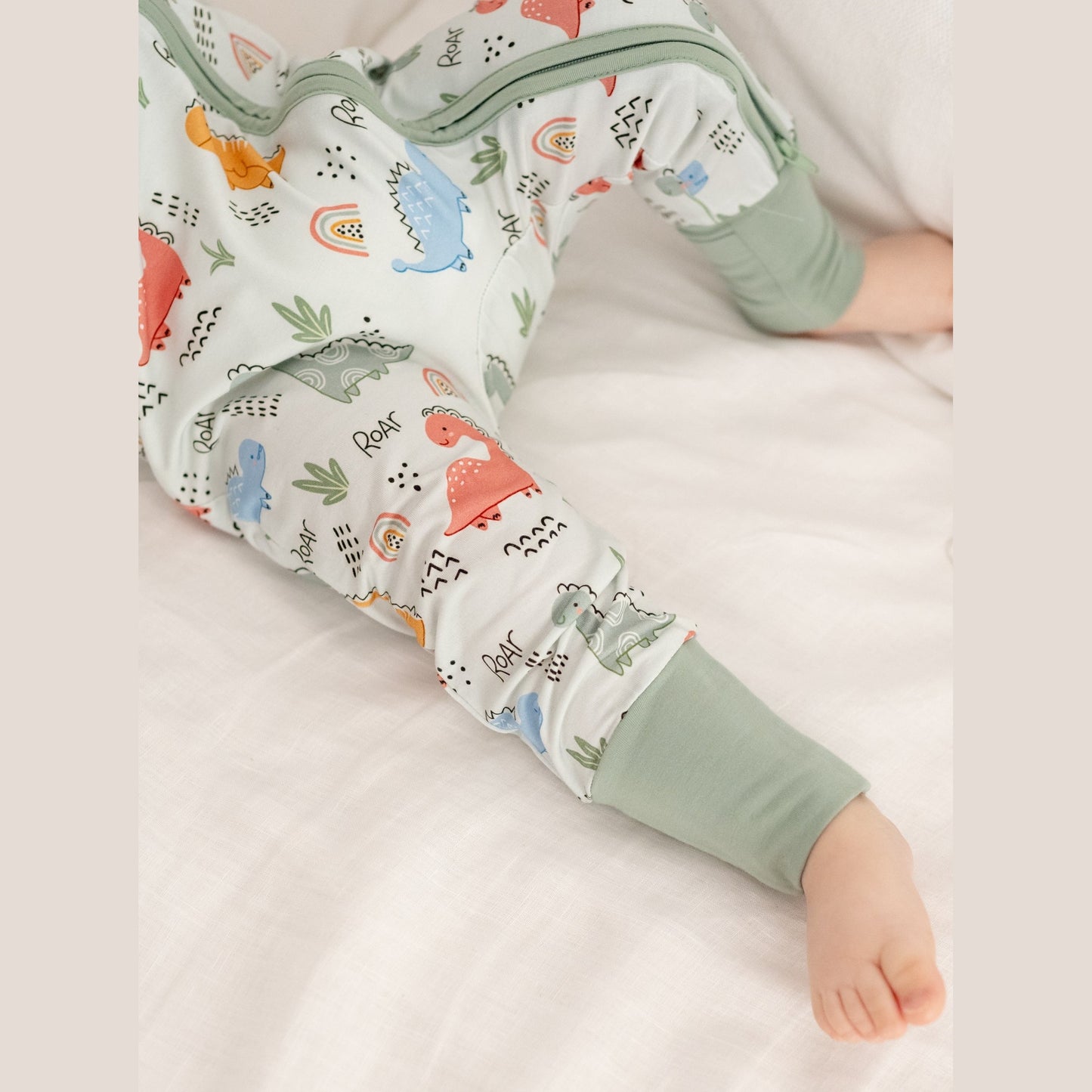 TeeJayz Dino Bamboo Zippy Onesie 18-24 Months