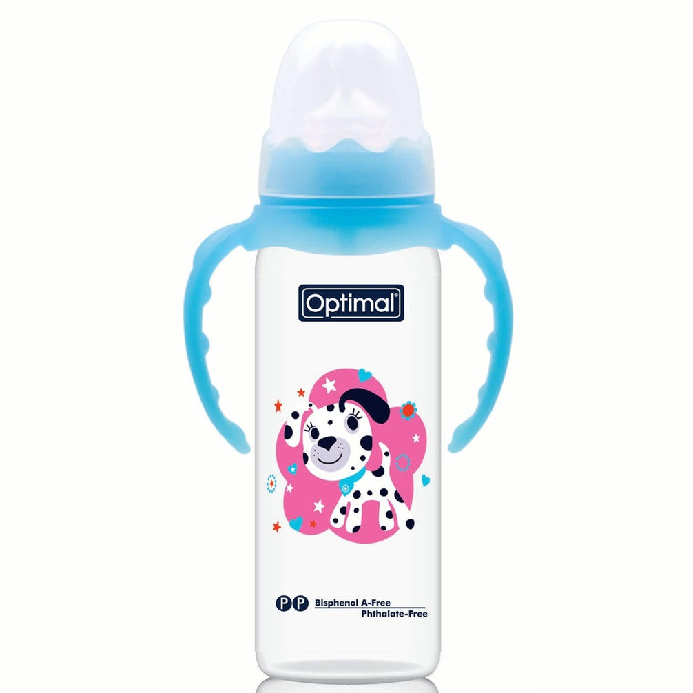 Narrow Neck Orthodontic Feeding Bottle With Handle 240ml