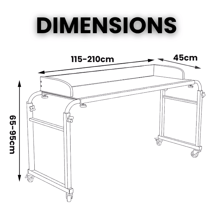 Over-bed Wide Table | Adjustable - Medaid International