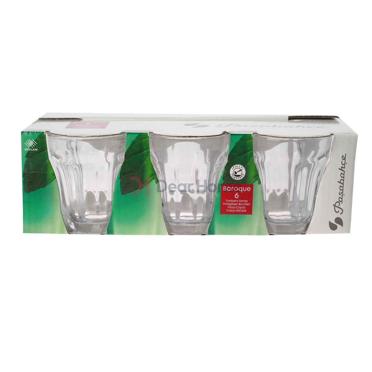 Pasabahce Baroque Glass Tea Cup 6Pcs