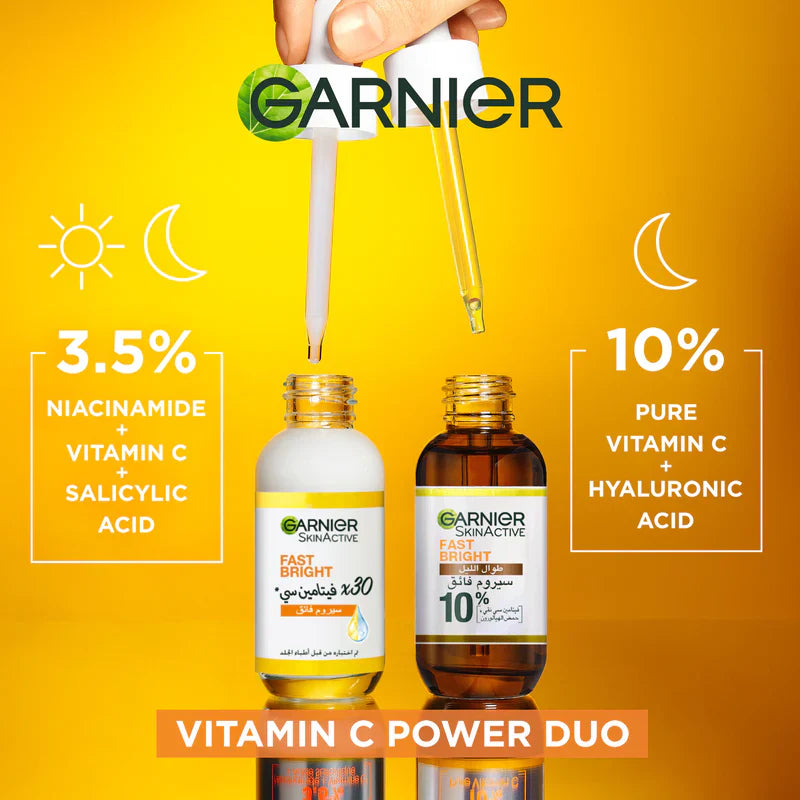 Garnier fast bright 10% pure vitamin C night serum 30ml