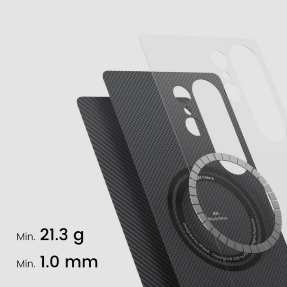 Pitaka Galaxy S25 Ultra Edge Case (600D Black/Grey-Twill)