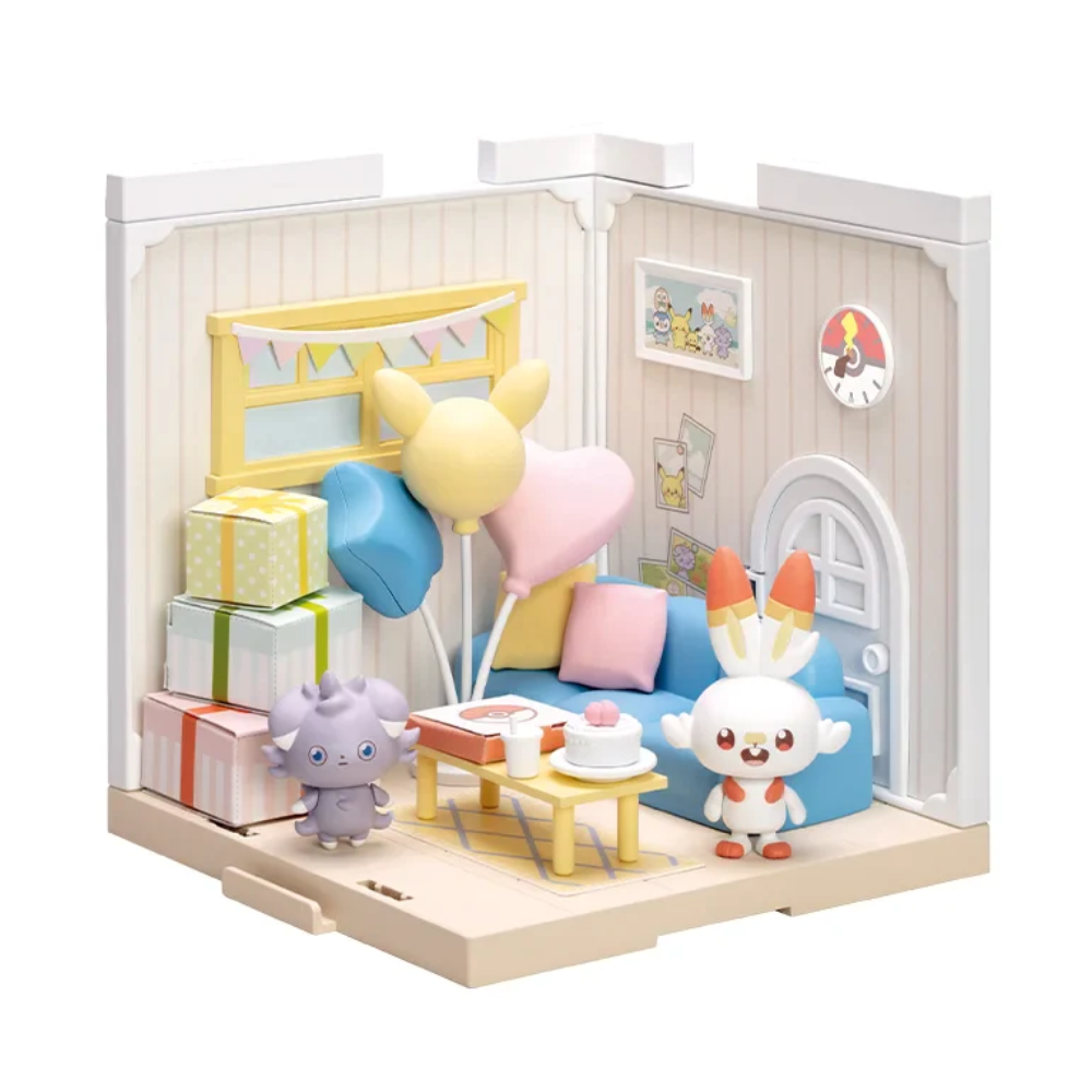 Takara Tomy Pokemon Peaceful Place - Pokepeace House Lounge - Scorbunny & Espurr - Medaid International