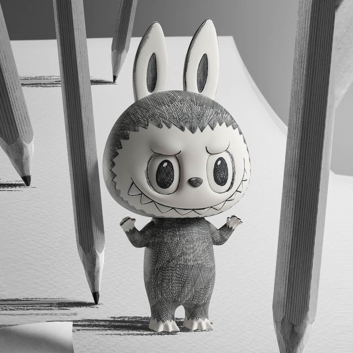 Mega Labubu Sketch 400% Figure By POP Mart - Medaid International