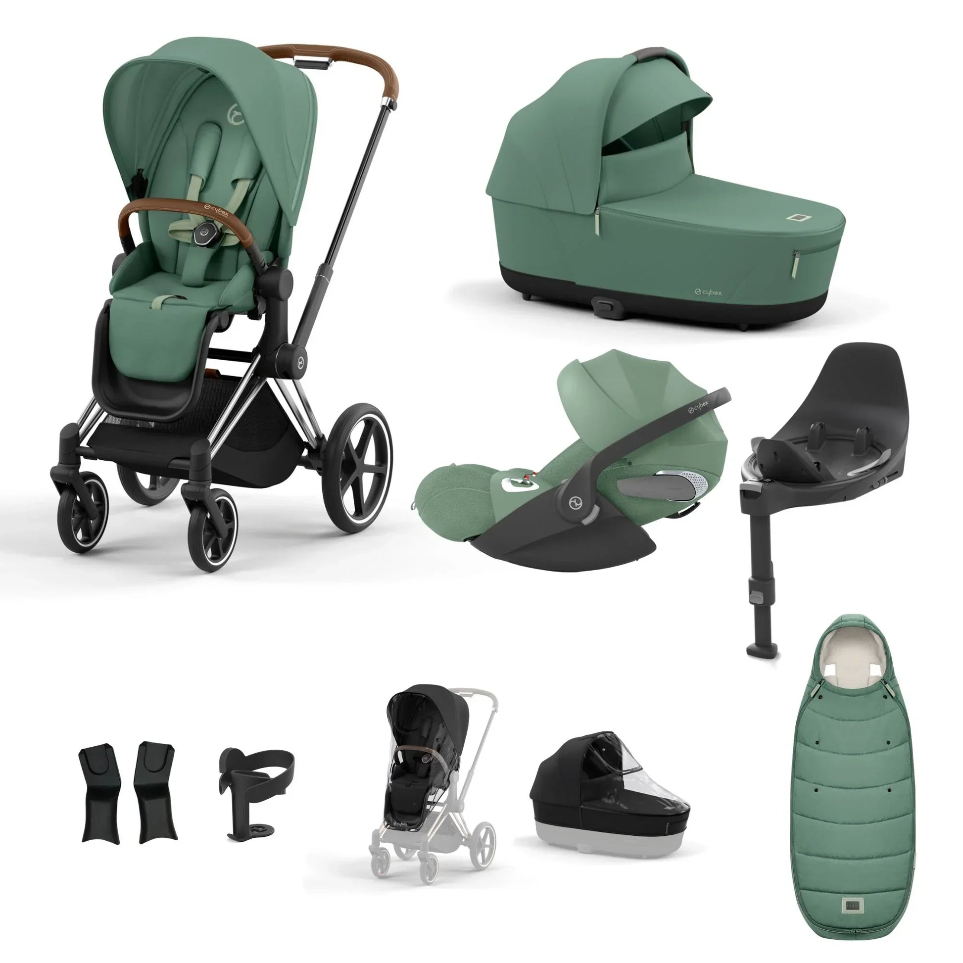 Cybex - Priam - Cloud-T Car Seat (Bassinet, Base T& Adapters Are Optional ) - Leaf Green - Travel System