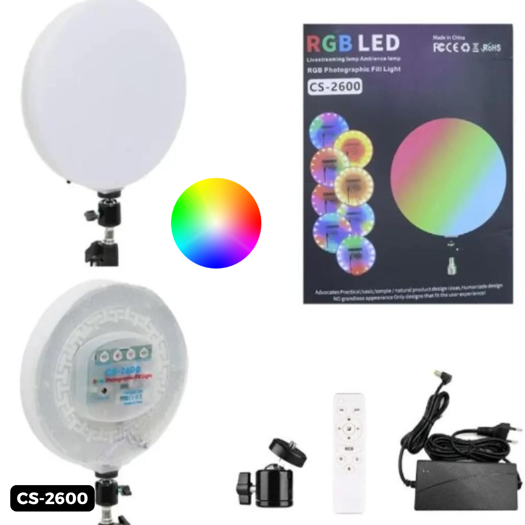 RGB LED Lamp  Round Panel Lights for Photography, Home, and Office Lighting with Remote Control - Medaid International