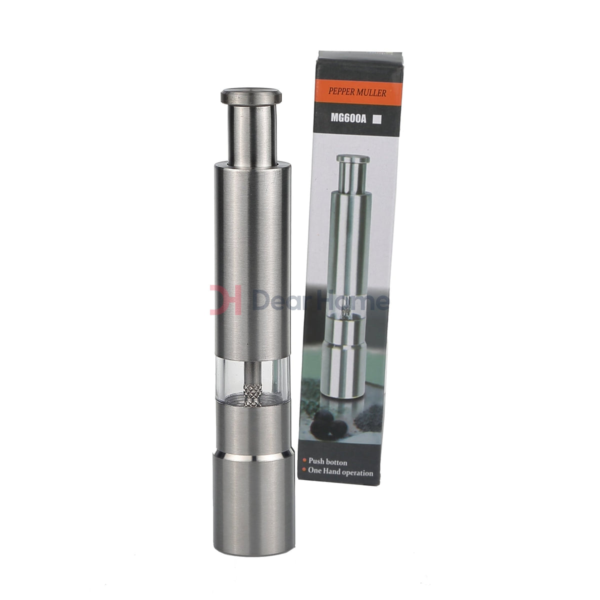 Push Stainless Pepper Grinder