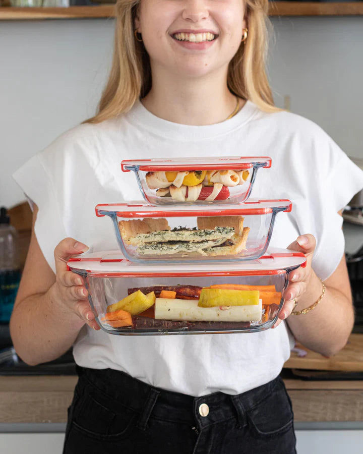 Pyrex, Cook & Heat Glass Rectangular Dish With Lid, 1.1L