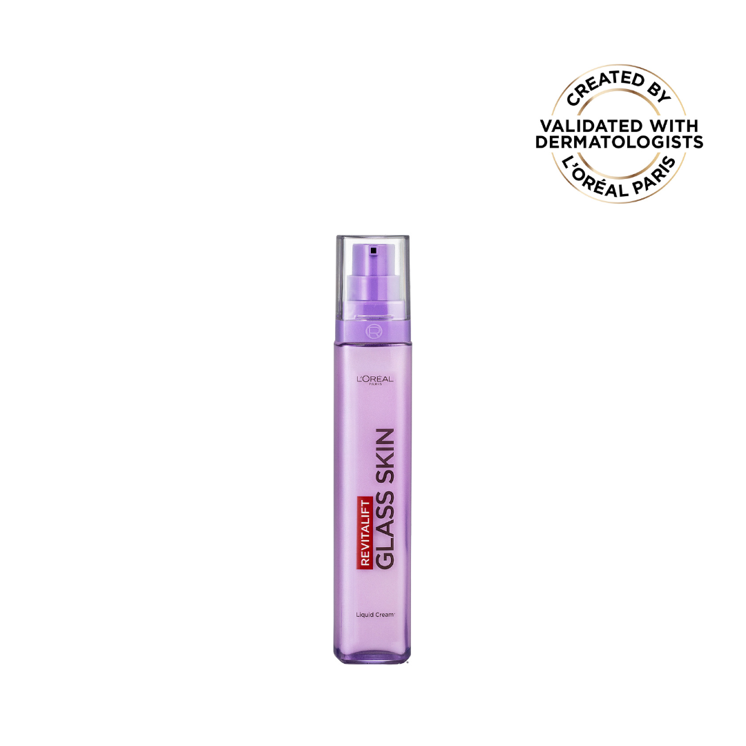 L’Oréal Paris Revitalift Glass Skin Liquid Cream: 1 drop for 100H Glowing Hydration With Hyaluronic Acid & Vitamins B3+B5+C for Dewy, Plumped Glass Skin