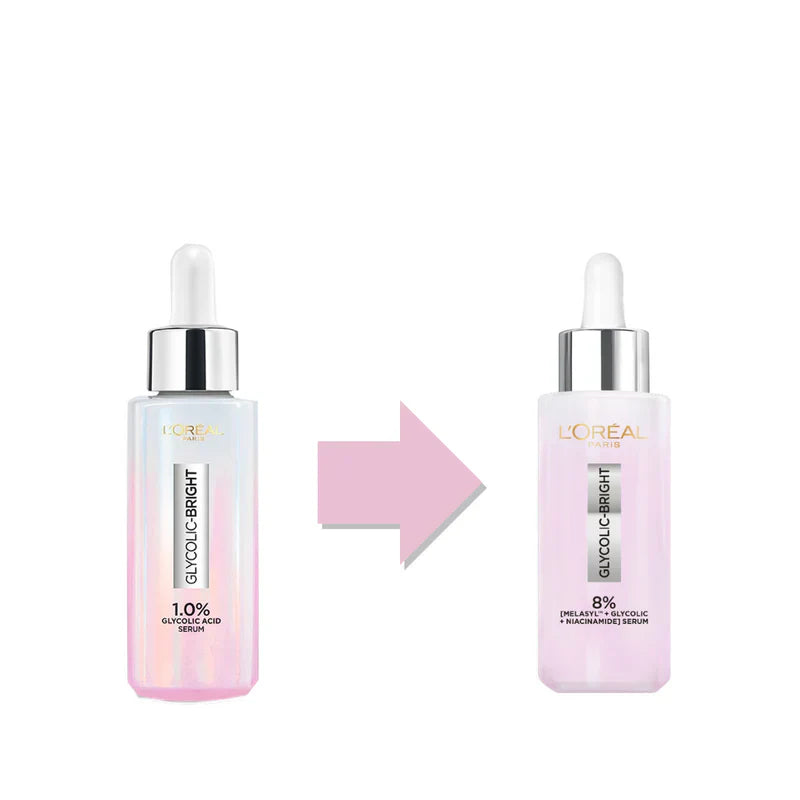 L’Oreal Paris Glycolic Bright Serum with 8% [Melasyl ™ + Glycolic Acid + Niacinamide] face serum for Dark Spots & Brightening 30ml