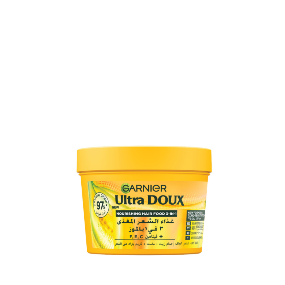 Garnier Ultra Doux Vegan Hair Food Banana And Shea Butter 3-in-1 Treatment Mask For Dry Hair