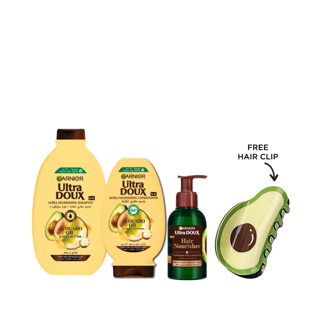 Garnier Ultra Doux Avocado Line Up Bundle + Free Avocado Clip At 10% Off