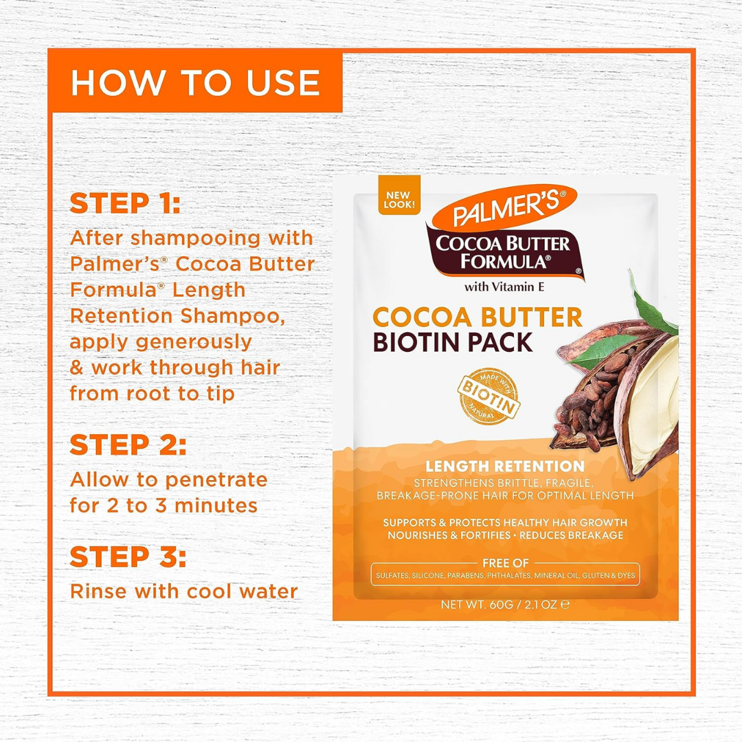 Palmer's Cocoa Butter Formula And Biotin Length Retention Biotin Pack Hair Mask